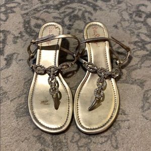 Lilly Pulitzer gold sandals